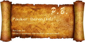 Pauker Bereniké névjegykártya